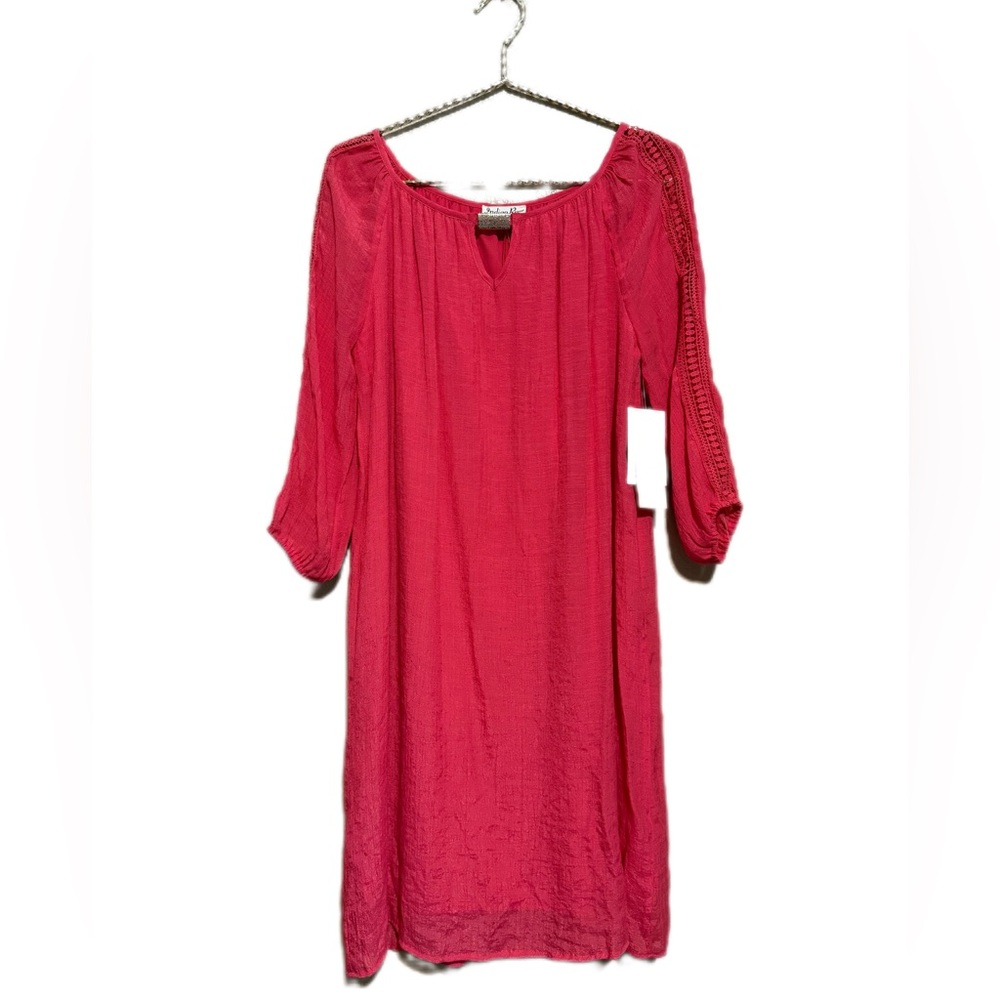 🌺 Indigo Rose Coral Tunic Dress 🌟 Keyhole Neck NEW WITH‎ TAG Resort Wear